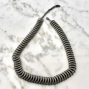 KIEN Canadian Coil Disc Statement Necklace-Industrial Silver-Tone